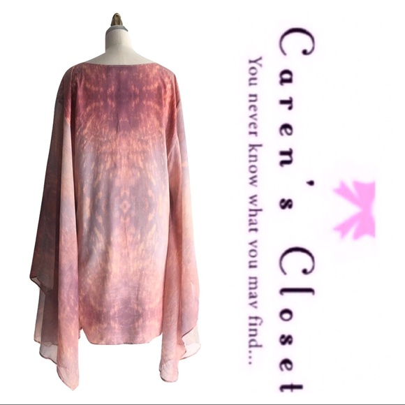 Alexis Space Dye Poncho Butterfly Blouse - Picture 4 of 5